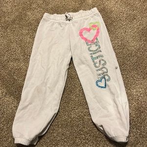 Justice cropped sweatpants! White